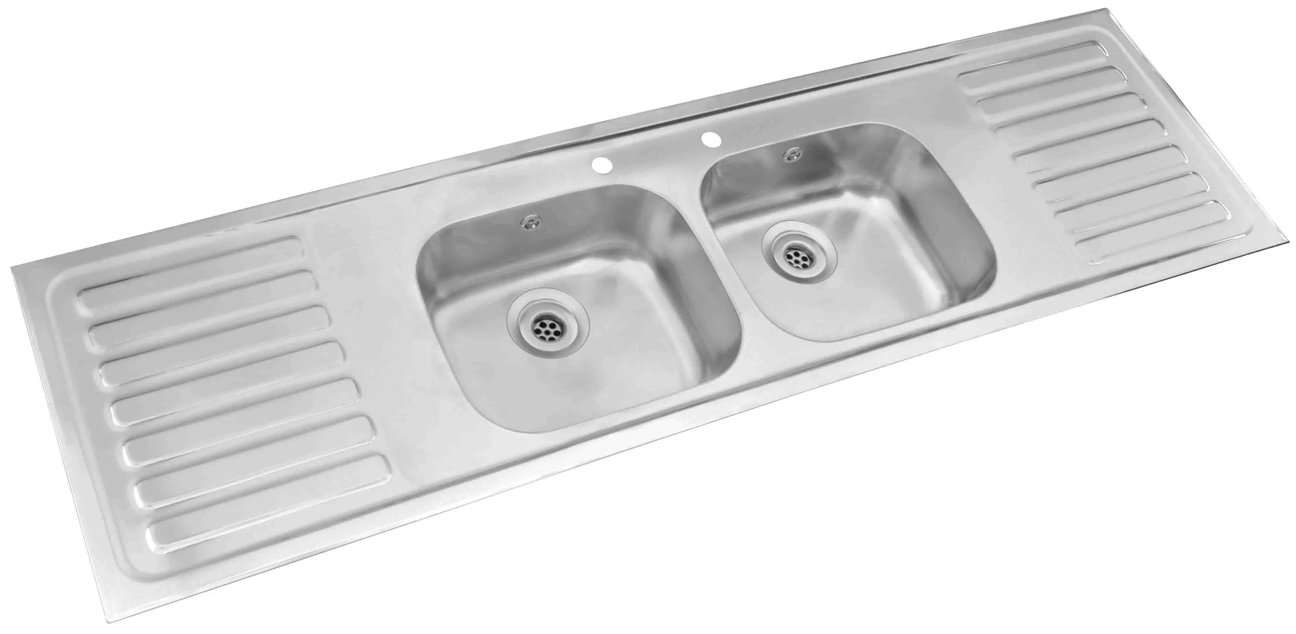 double bowl double drainer sink